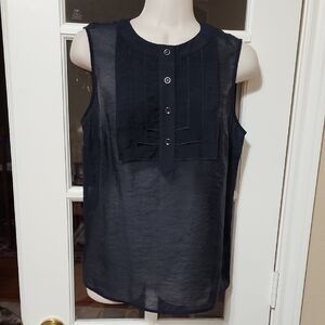 NWT CAbi #6524 Louis II Top Classic Navy Sleeveless Size XS